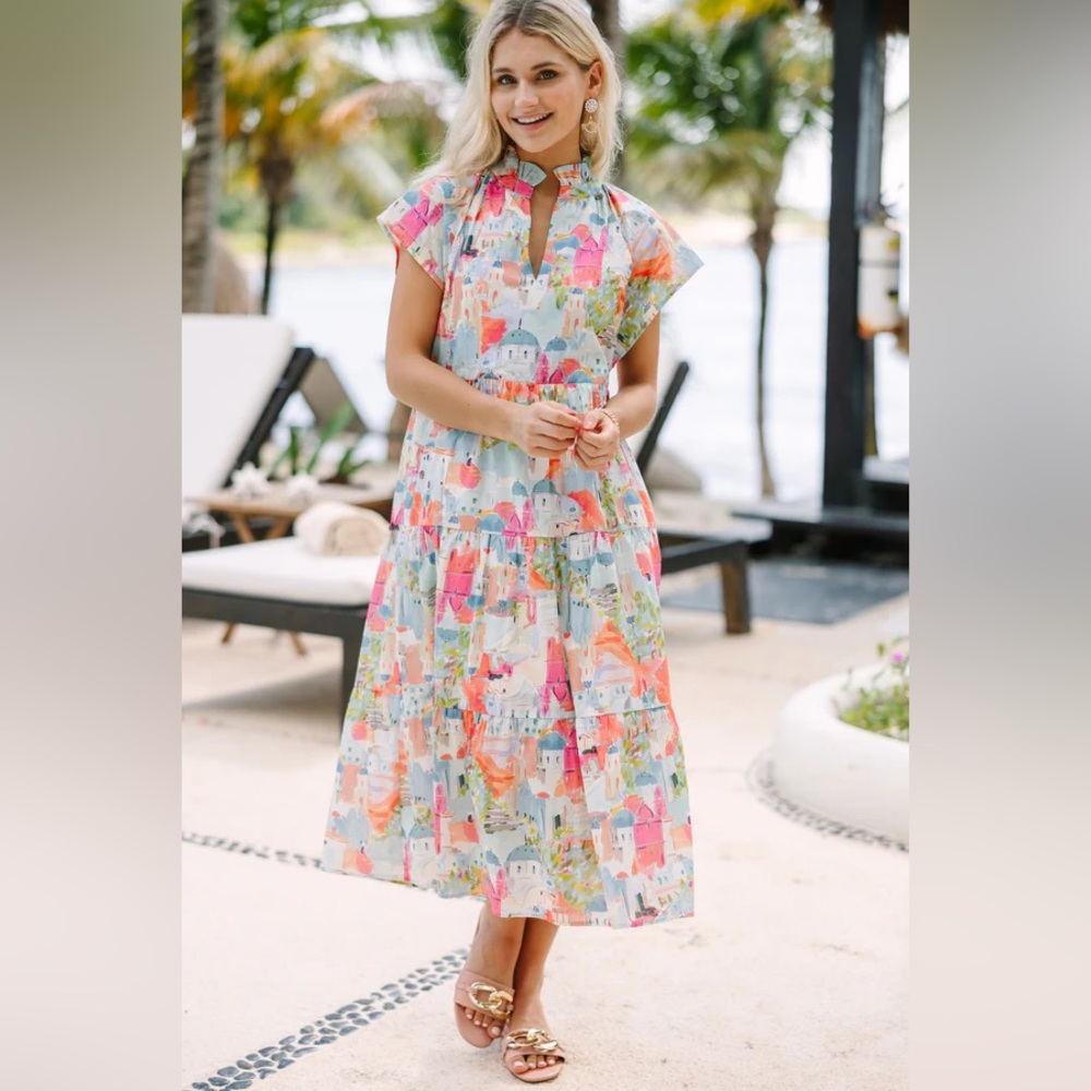 Shop the Mint In Your Dreams Toile Print Midi Dress Size Medium
